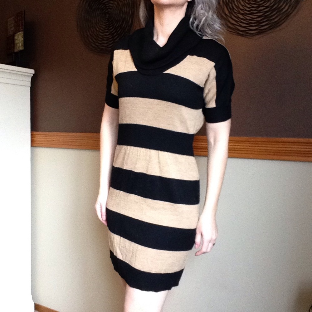 ANN TAYLOR LOFT striped sweater dress S M